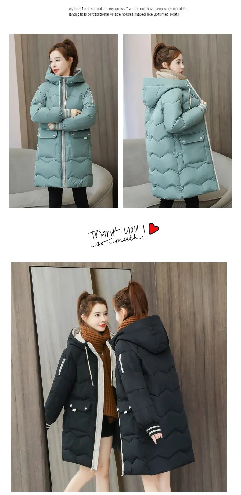 Winter Women Jacket Coats Long Parkas Female Down Cotton Hooded Overcoat Thick Warm Jackets Windproof Casual Student Coat Parka