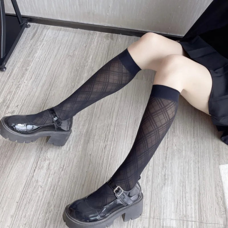 Sexy Black Houndstooth Stockings Lingeries For Women Tights High NightClub Party Gift Women Pantyhose
