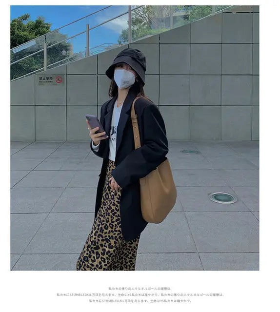Women"s Outerwear Overcoat Female Mujer Colors Outerwear Plaid Suits Print One Stand Pad Street And Asymmetrical Design