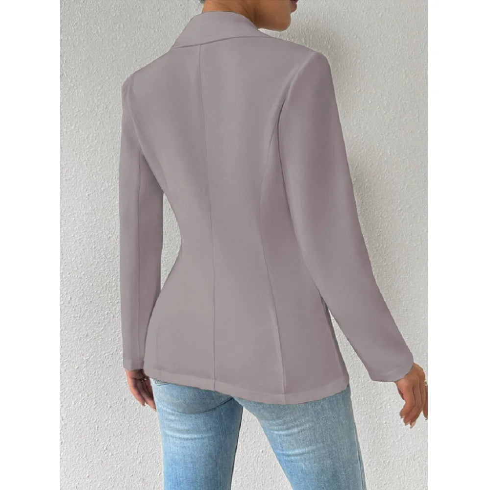 Women's Elegant Blazers Long Sleeve Solid Formal Blazer Ladies Office Work Set Single Button Outerwears Jackets Coat