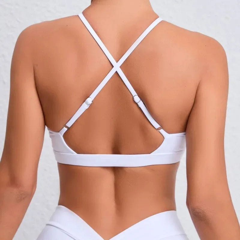 Women's Yoga Bra - Running Cross Back Breathable Naked Feel Sports Fitness Bra  for Yoga Running Gym Top
