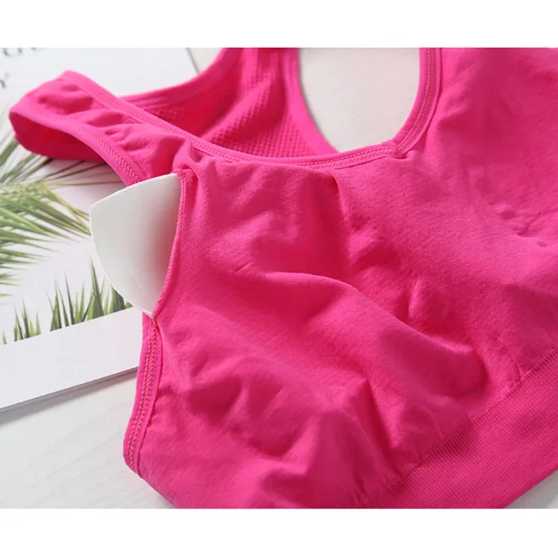 Women Sports Bra Top Push Up Fitness Bra Underwear Sport Tops Breathable Running Vest Gym Active Bras Seamless Yoga Bra
