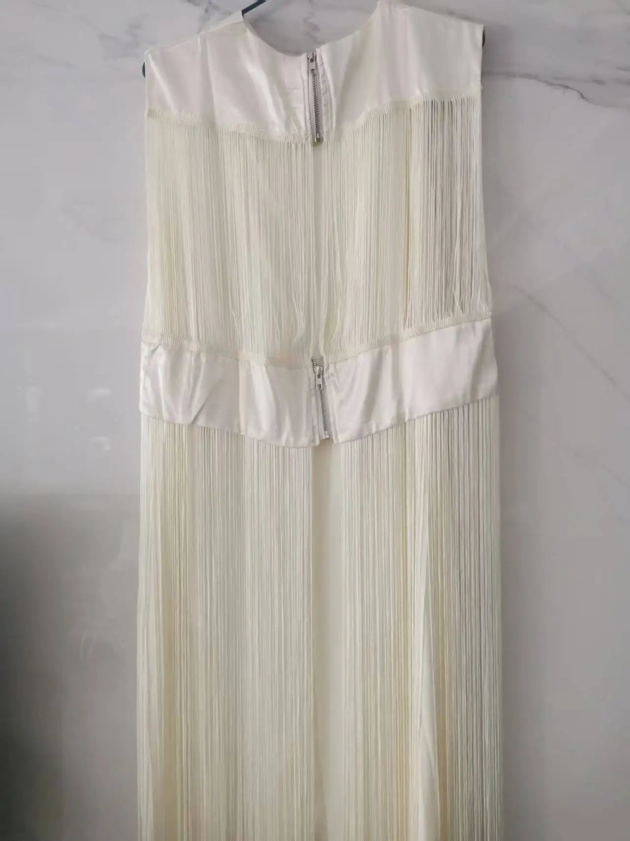 Two Piece Sets Fashion Sequin Fringed Dress for Women Streetwear Glitter Sleeveless Party Gown Elegant O-neck Long Dresses