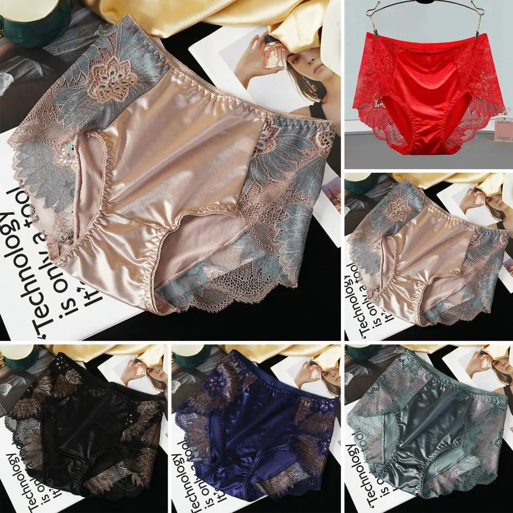 Women Seamless Panties Comfortable Seamless Panty for Women Elegant Lace Embroidered Women's Panties with Soft for Ladies