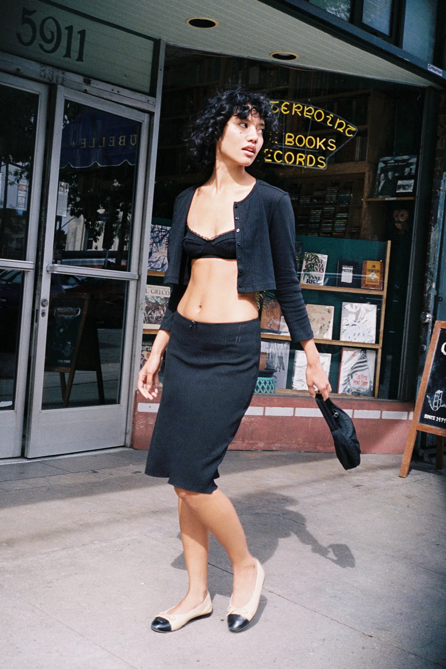 COUCOU The Slip Skirt Black and White