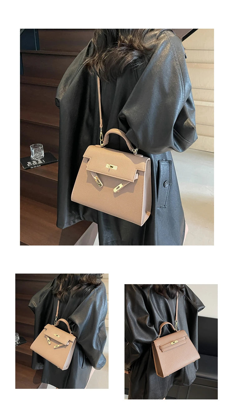 Stylish High-End Minimalist Handbag For Women Featuring Trendy Design And Large Capacity Solid Color Crossbody Bag Luxury