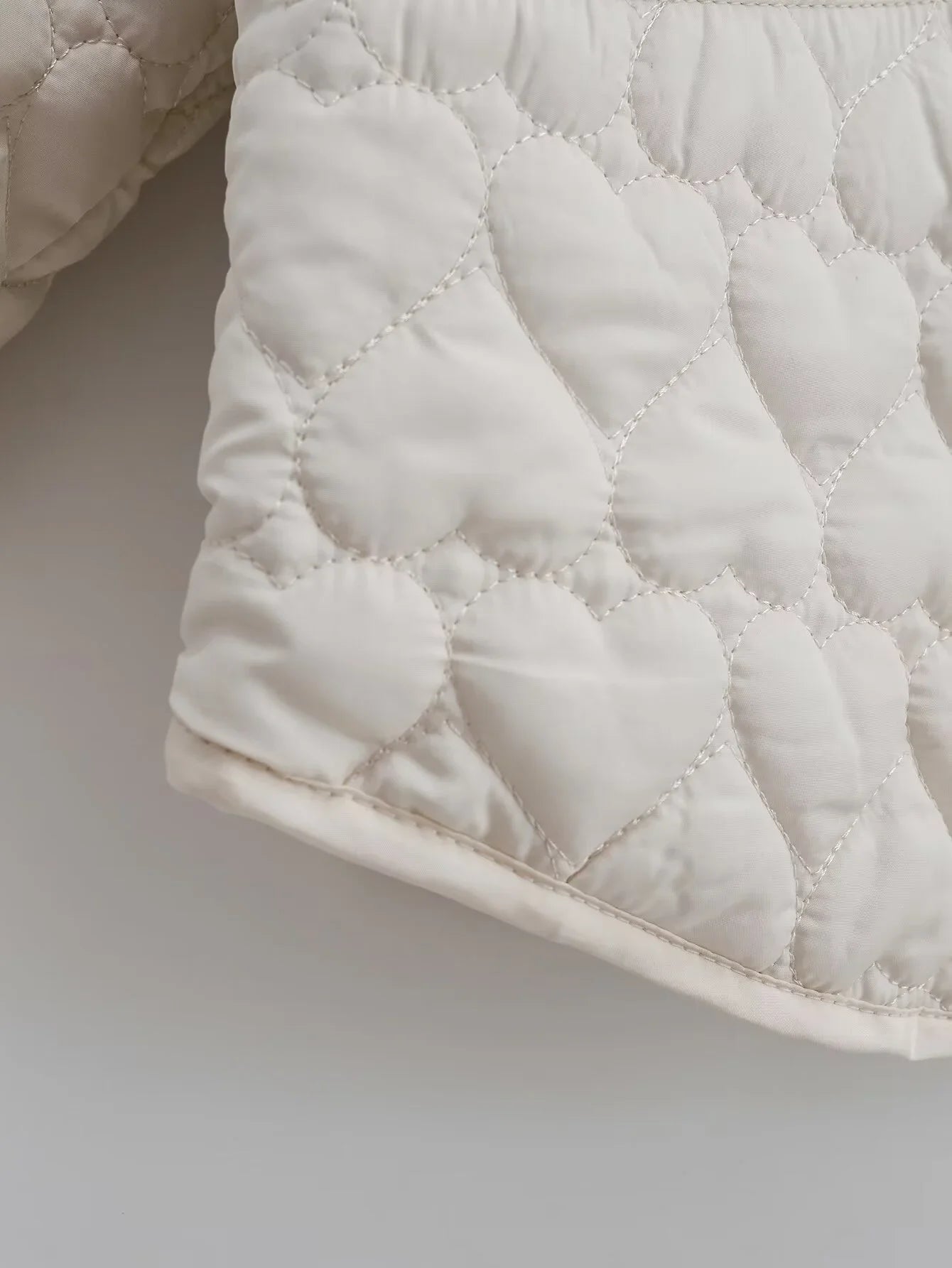 Women's outerwear 2025 heart-shaped quilted cotton jacket women's Korean round neck jacket cotton jacket