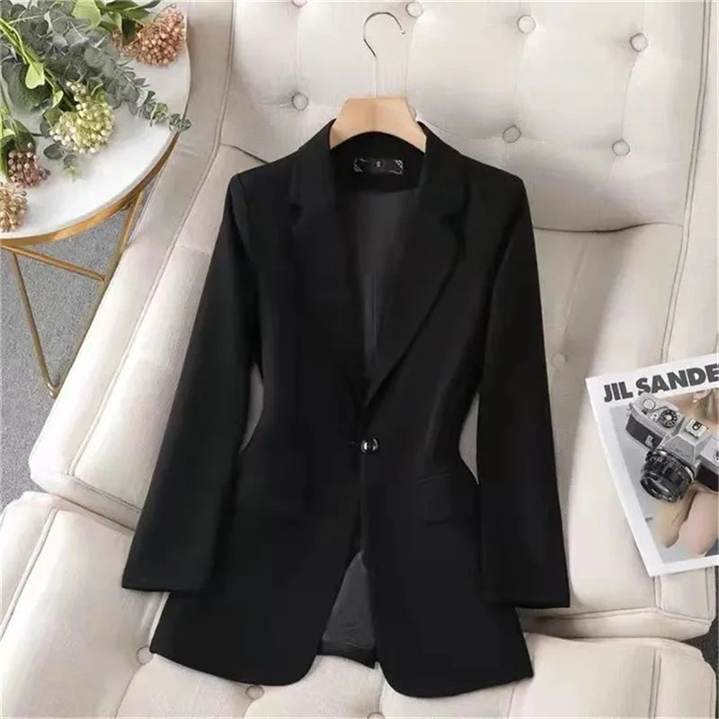Women Blazer Office Ladies Elegant Outwear Long Sleeve Work Wear Classy Female Pink Suit African Autumn Fashion 2025 New
