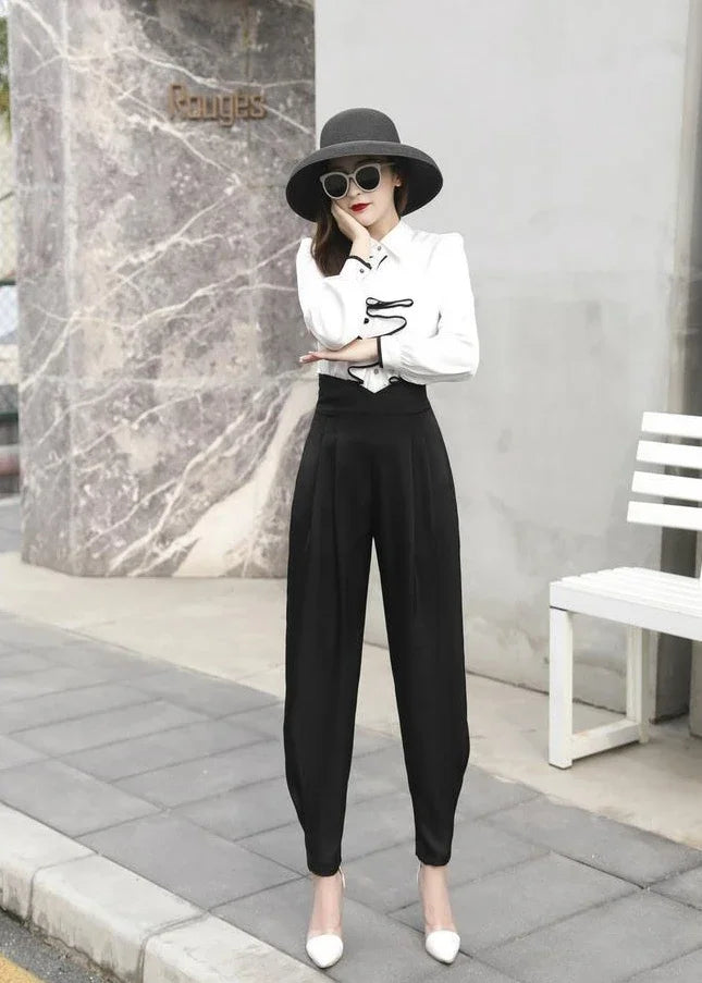 Trousers for Woman Pencil Solid Clothing Black Women's Pants High Waist Y2k Streetwear Autumn Cotton Elastic G Classic Quality