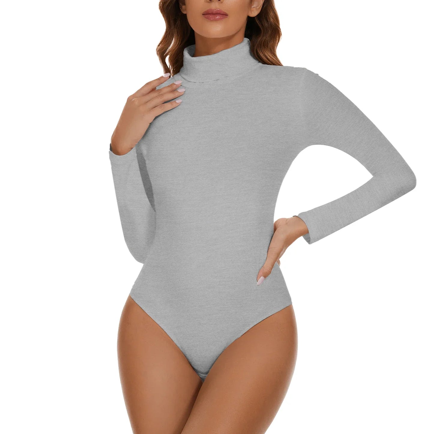 High Neck Bodysuit Women's Long Sleeved Shapewear Tummy Control Body Shaper Sexy Briefs Female Warm Clothing Autumn Winter New