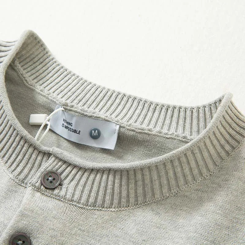 Sweater for Men Pullovers Old Money Man Knitwear Short Sleeve Knit Jumpers Solid Cotton High End Casual Vintage Sweaters 2025