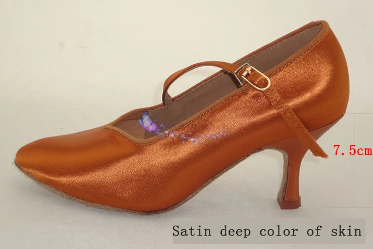 Sneakers Latin Dance Shoes Brand Women High Quality Satin Ladies Aerobics Girl Buckle Dancing SALSA BDD 138 Cowhide Sole White