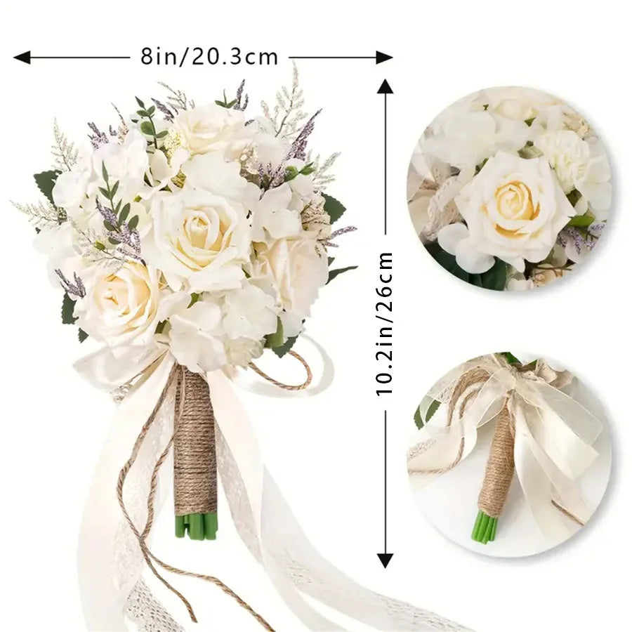 Elegant Artificial Rose Bouquet for Bride Bridesmaid Chic Realistic Everlasting Wedding Flowers Used As A Bridal Bridesmaid ﻿