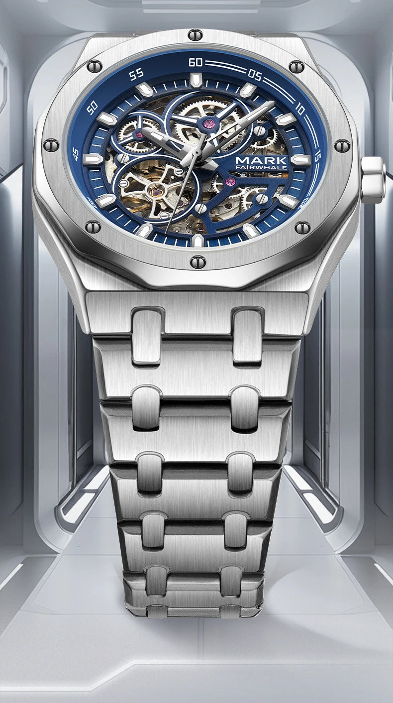 FAIRWHALE Wristwatches Automatic Mechanic Wrist Watch for Men Casual Sports Clock with Luminous Hands relogios masculino