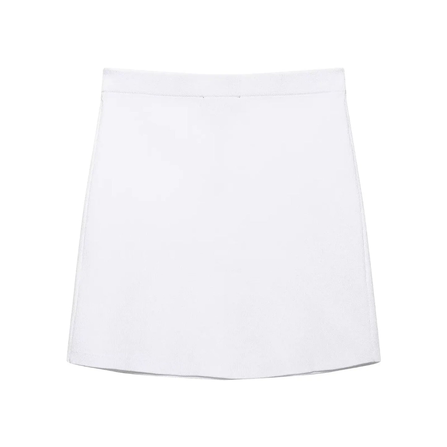 Women's Fashion Elegant Skirt Suit Round Neck Long Sleeve Knitted Sweater Top Elastic Waist Mini Skirt Female Spring Summer New