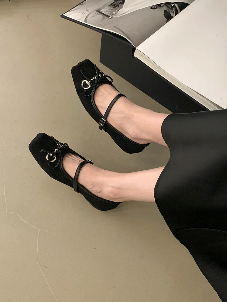 Shoes Woman 2024 Square Toe Autumn Elegant Female Footwear New Fall Summer Moccasin Dress Mary Janes Shoes Woman 2024 Female Foo