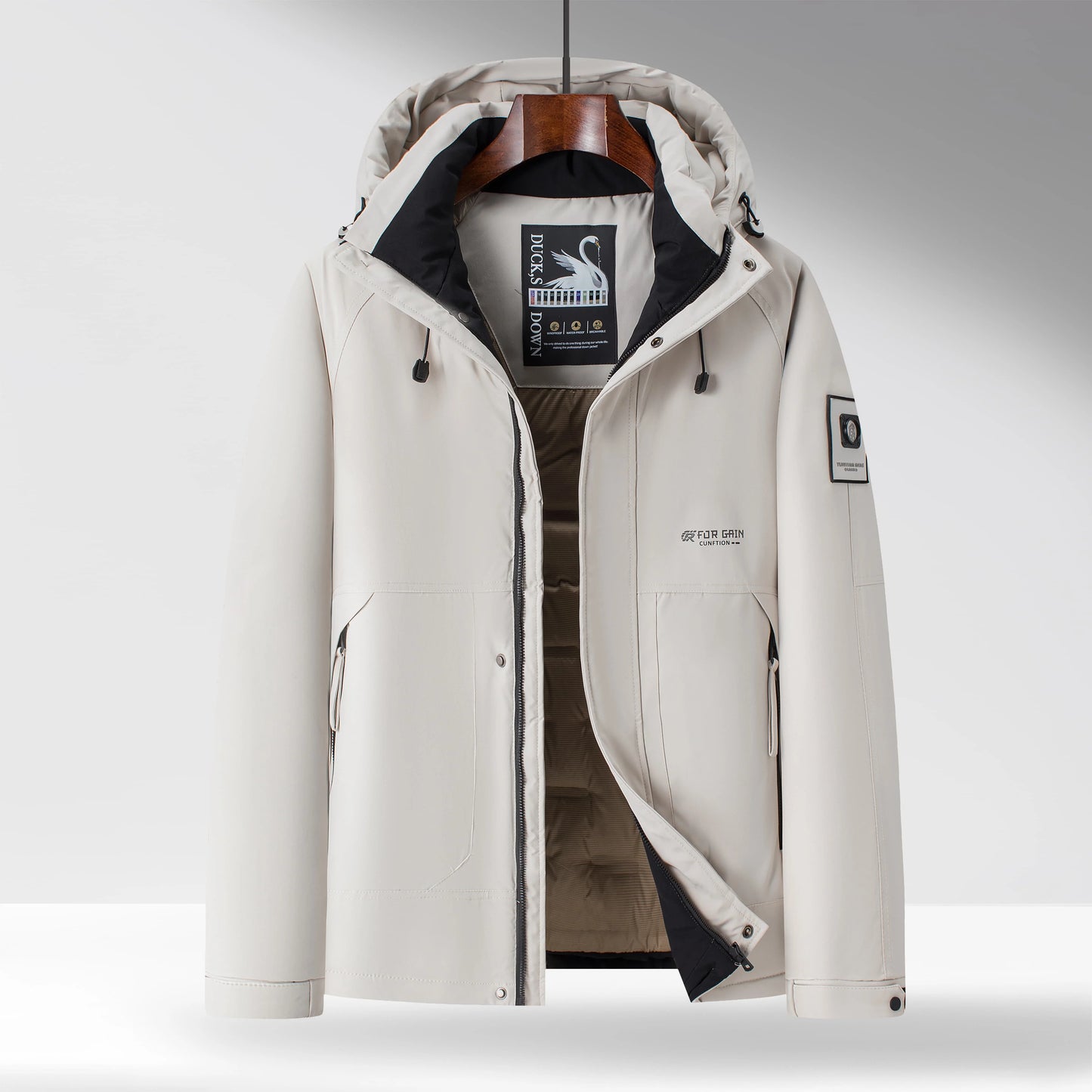 Winter Down Jacket for Men 2025 New Loose Big and Tall Hooded Coat Warm White Duck Down Father Outdoor Jacket for Male