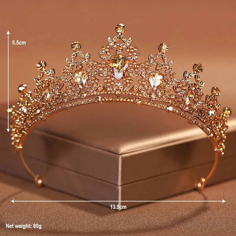 24 colors Bridal Headwear Full Of Sweet Atmosphere Baroque Gold-colour Ladies' Tiaras For Wedding Bride