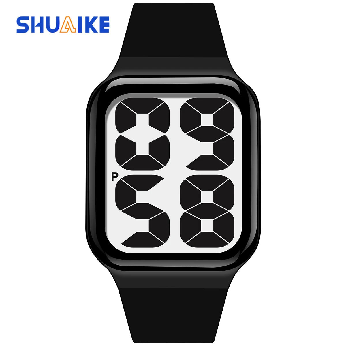 Men's and women's fashionable casual electronic watch with large dial, large numbers, minimalist design, waterproof watch