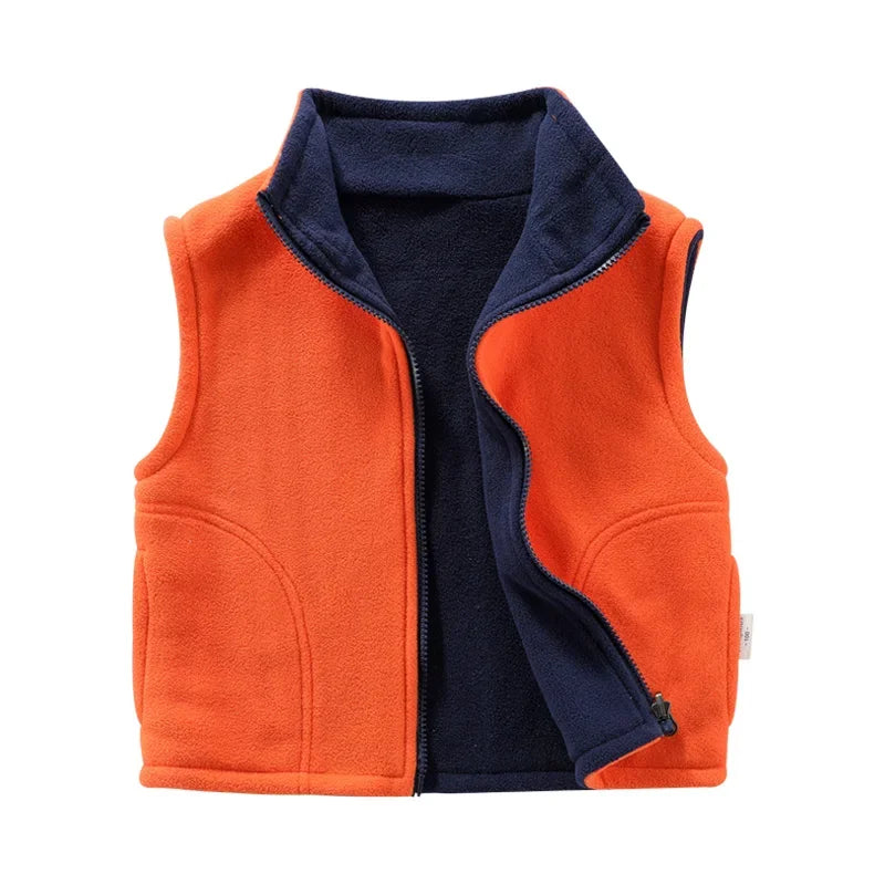 Teenager Outerwear Waistcoats Sleeveless Jackets Children's Vest for Boy Girl Polar Fleece Baby Kids Vest Warm Winter 2-12Y