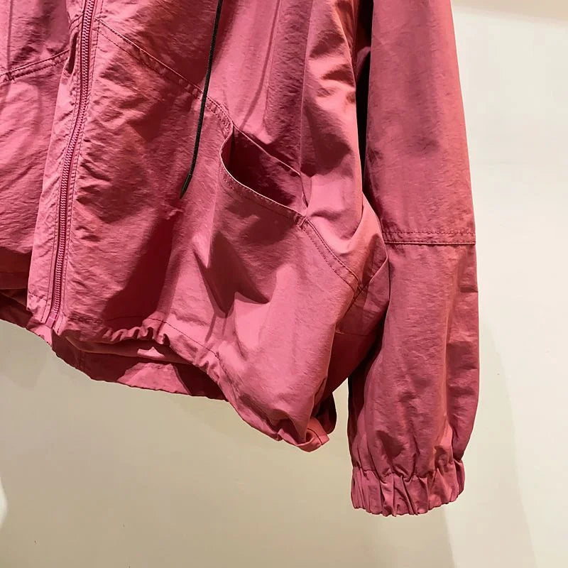 Jackets Women Hooded Summer Sun-proof Zipper Coats Thin Loose See Through Outerwear Breathable Outwear Lightweight Clothes