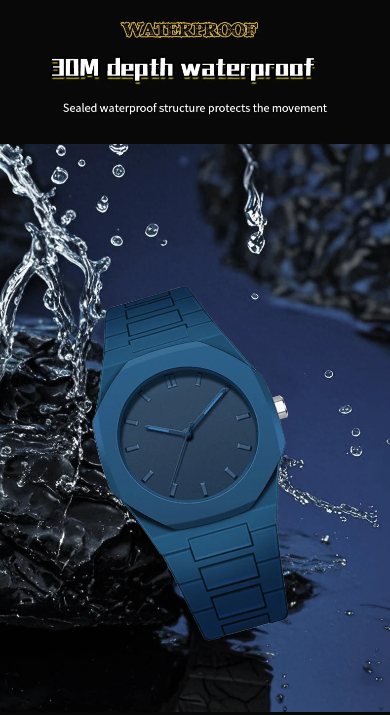 2025 New Modern Simple Creative Sports and Leisure Watch Creative Design Waterproof Quartz Movement Energy Watches Gift for Men