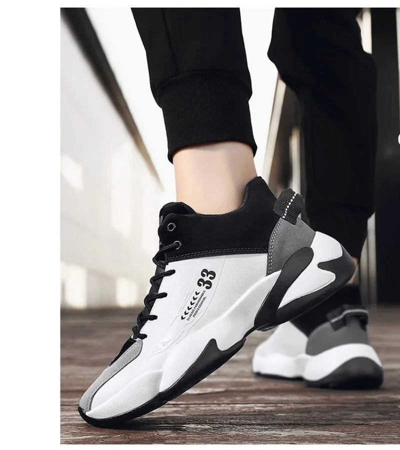 Shoes for Men Fashion High Quality Leather High-top Platform Mens Shoes Outdoor Tooling Comfort Leisure Ankle Boots Botas Hombre