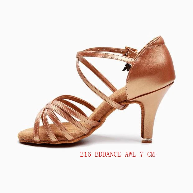 BD Latin Dance Shoes Authentic Female Soft-Soled Dancing Professional National Standard BDSALSA 216 Ballroom FREE BAG BDDANCE