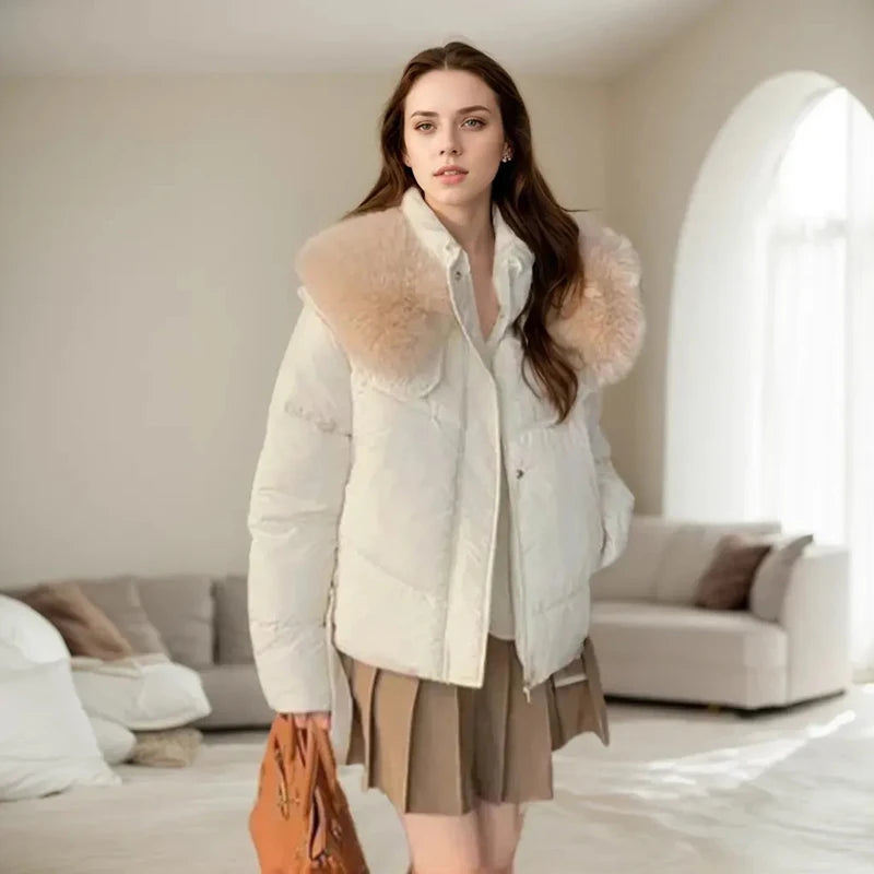 Winter Cotton Jacket For Women Solid Color Loose Simple Long Sleeved Warm Thick Jacket Fashion Lapel Pocket Long Sleeves Coat