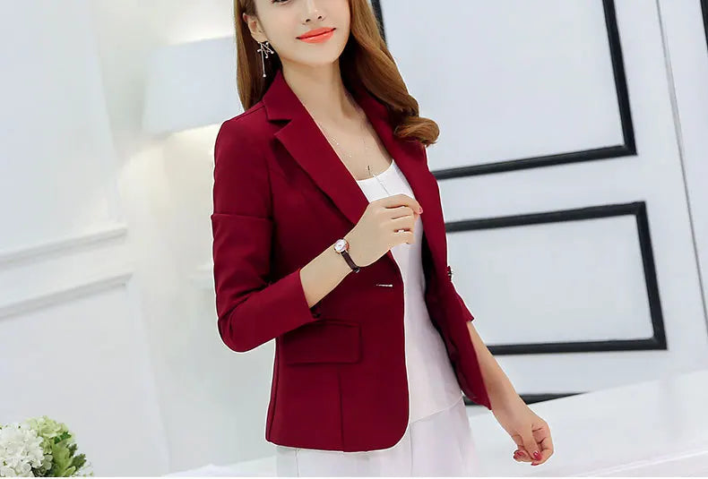 Women Blazer 2022 Formal Blazers Lady Office Work Suit Pockets Jackets Coat Slim Grey Women Blazer Femme Jackets Femme NS5261