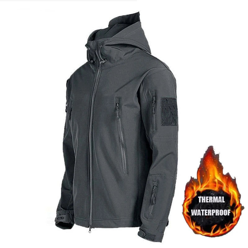 Tactical Military Men Winter Autumn Fleece Waterproof Jackets Sports Hiking Camping Climbing Outdoor Hooded Coat Hunting Combat