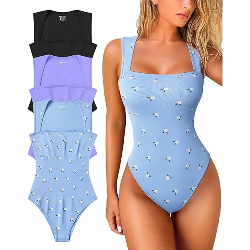 Women Sexy Thread Short Bodysuit Seamless Sleeveless Knited Bodysuit Fitness Yoga Trainning High Elastic Sports Unitard Jumpsuit