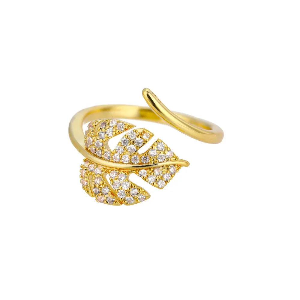 AAA Zircon Simple Geometric Ring Elegant Women's Daily Work Opening Adjustable Rings for Women Bridal Engagement Jewelry Gift