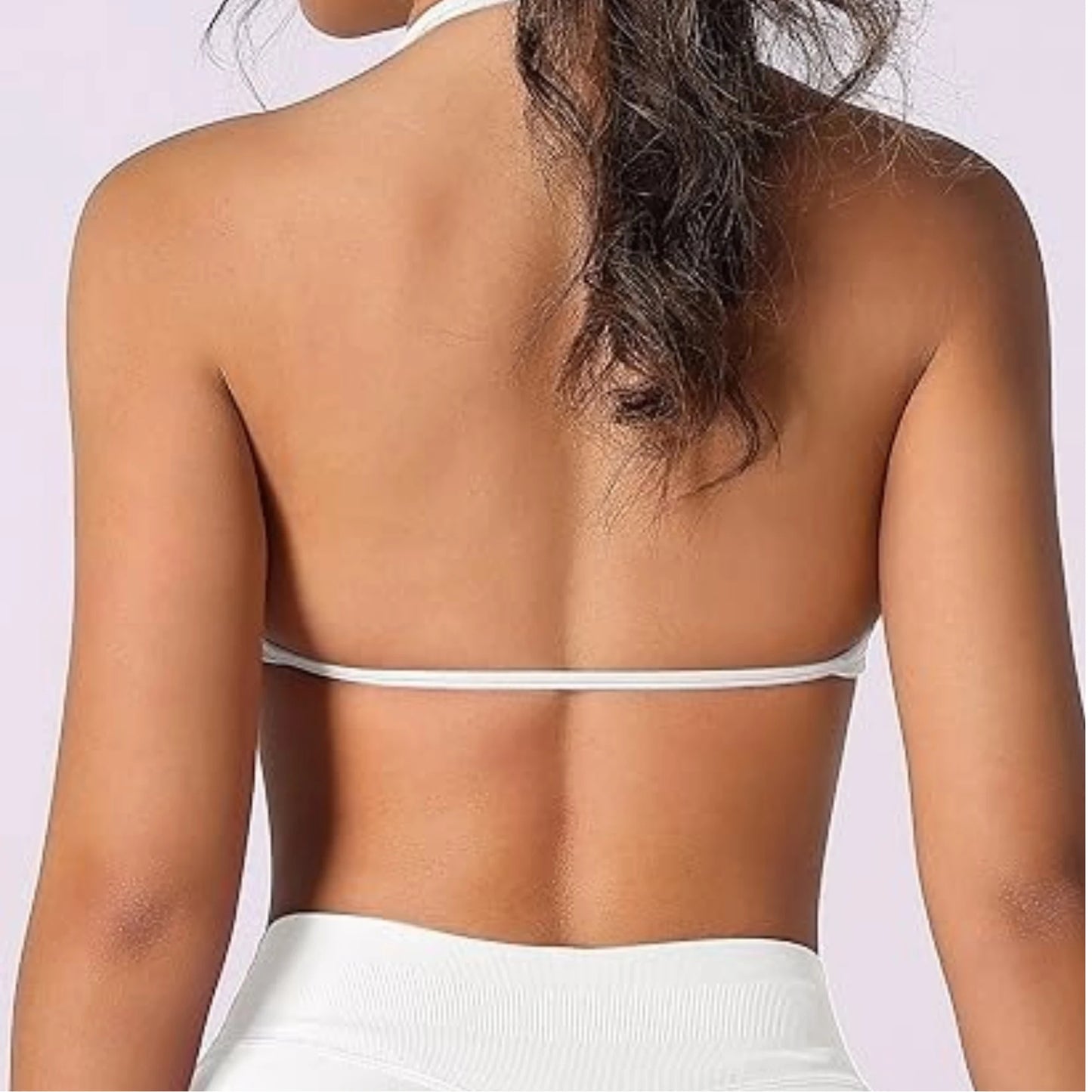 Strappy Bra Top Women High Support Thin Strap Halter Sport Seamless Bras Scrunch Workout Yoga Tank