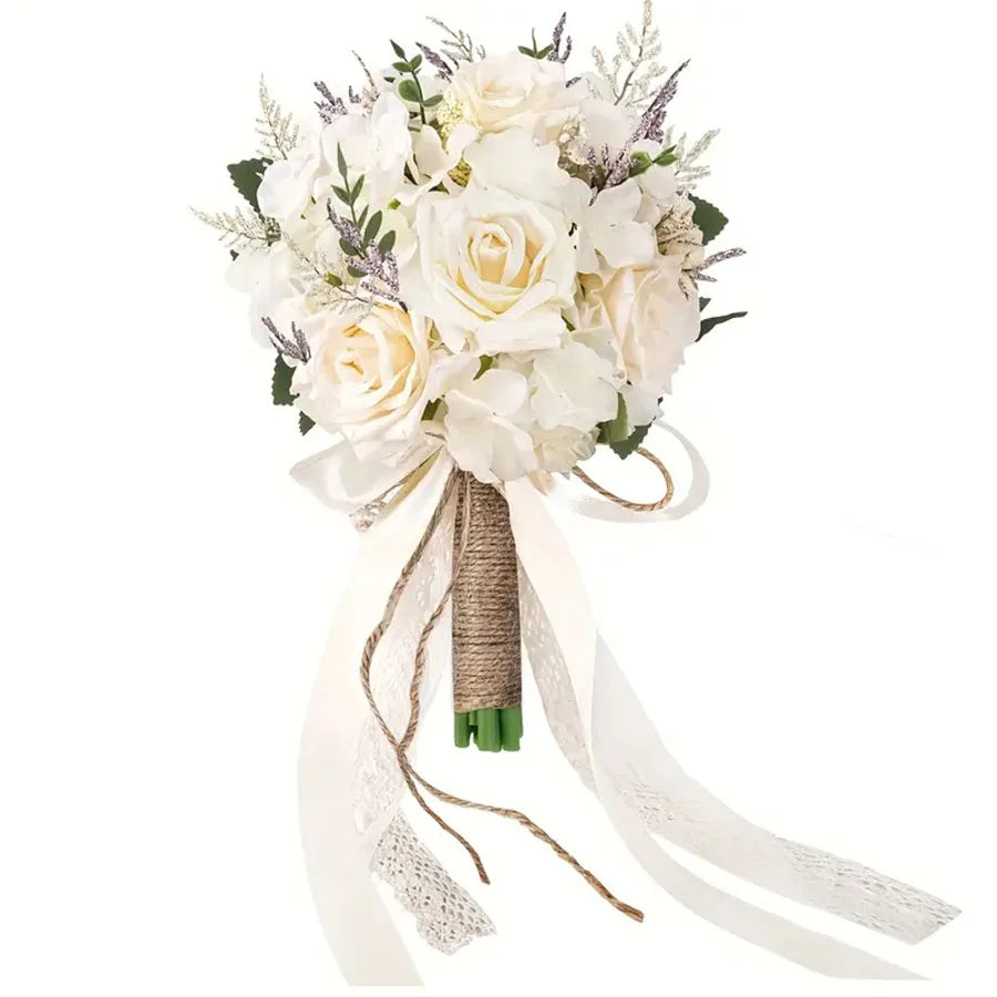 Elegant Artificial Rose Bouquet for Bride Bridesmaid Chic Realistic Everlasting Wedding Flowers Used As A Bridal Bridesmaid ﻿