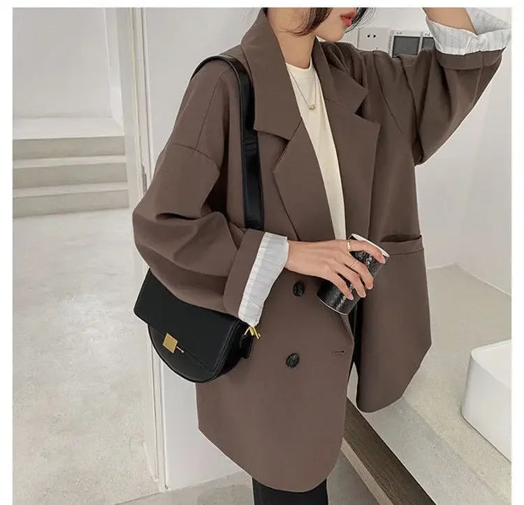 2025 Blazer Women Spring and Autumn New Arrived Long-sleeved Korean Style Loose Fashion Casual Suit Female
