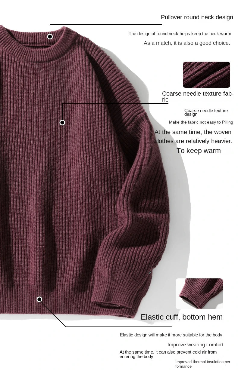 2023 Autumn Winter New Sweater Women's Men's  Green Knitted pullover Basic Solid Color Loose Black White Sweater Coats Warm Tops