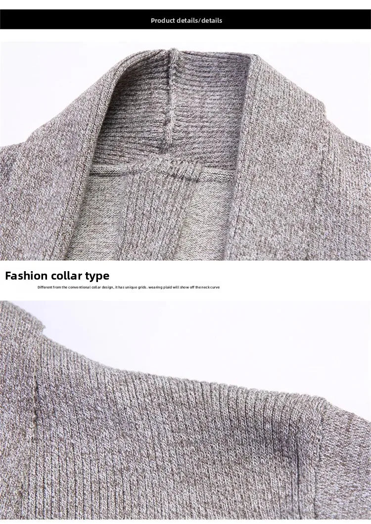 Sweater Coats Men New Fashion 2025 Autumn Men's Slim Long Solid Color Knitted Jacket Fashion Men's Casual Sweater Cardigan Coats