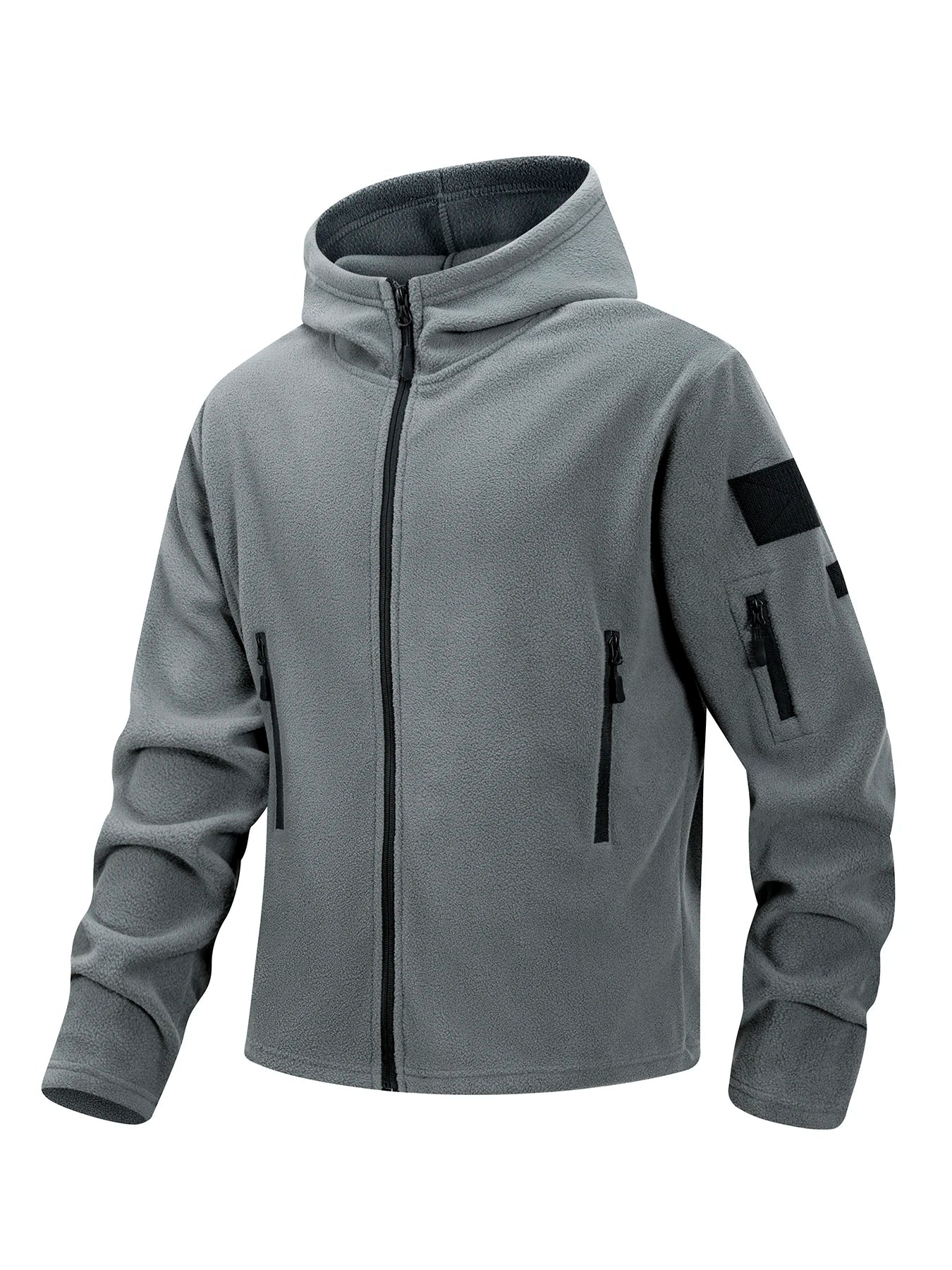 Winter Hunting Men’s Fleece Jacket Warm Coats Polar Outdoor Hoodie Jacket Multi-Pocket Casual Full Zip Sport Hiking Coat S-XXXL