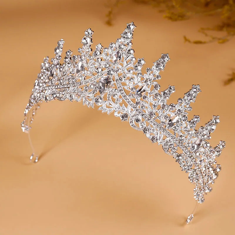 Bridal Headwear - A Golden Lady Fashion Wedding Crown, Rhinestone Classic Princess Tiaras