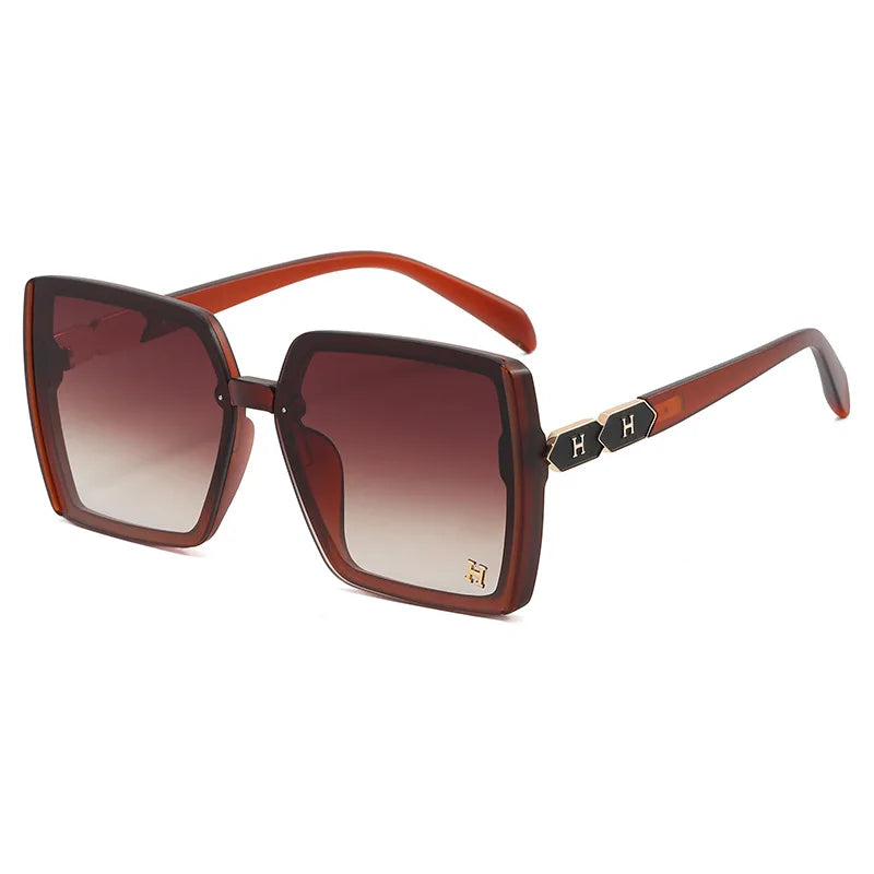 Women's Sunglasses Fashion Big Fram Personality Letter Solid Color Simple Popular Sunglasses Okulary Przeciwsłoneczne Damskie