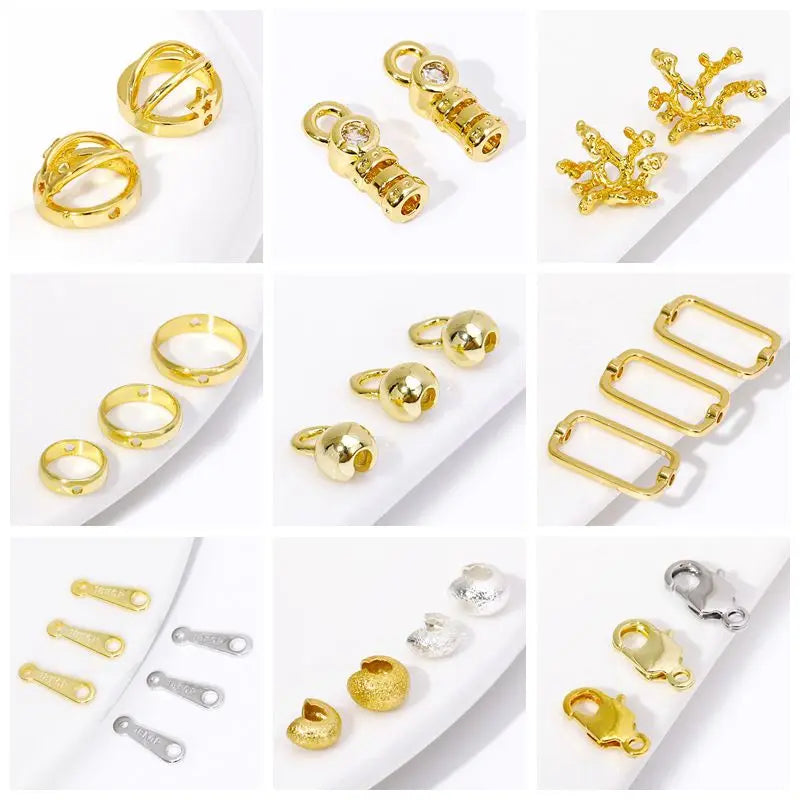 Wholesale 18K Gold Plated Brass 6/8/10/12MM Round Twist Closed Ring Connectors Accessories For DIY Jewelry Making Supplies