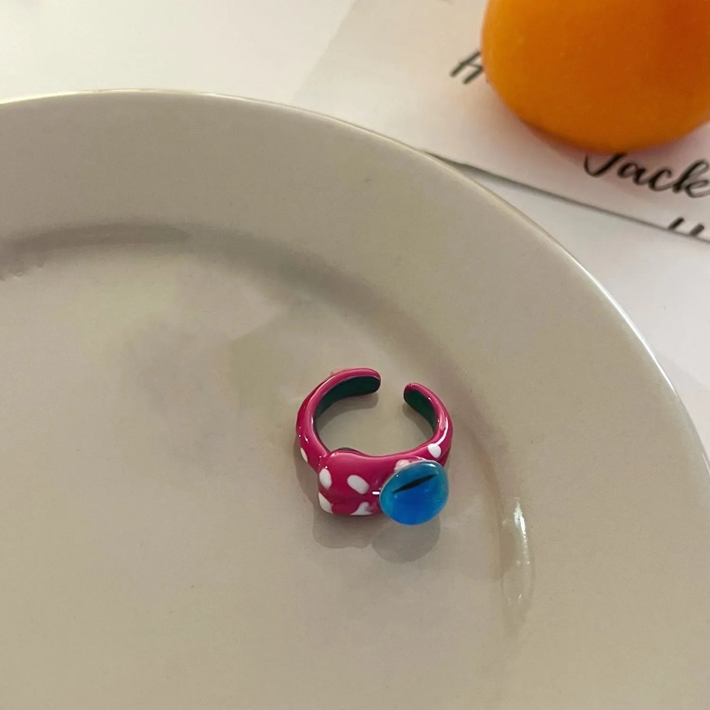 Cute and funny cartoon open rings, girl's fun personality, versatile, niche, unique design, index finger ring