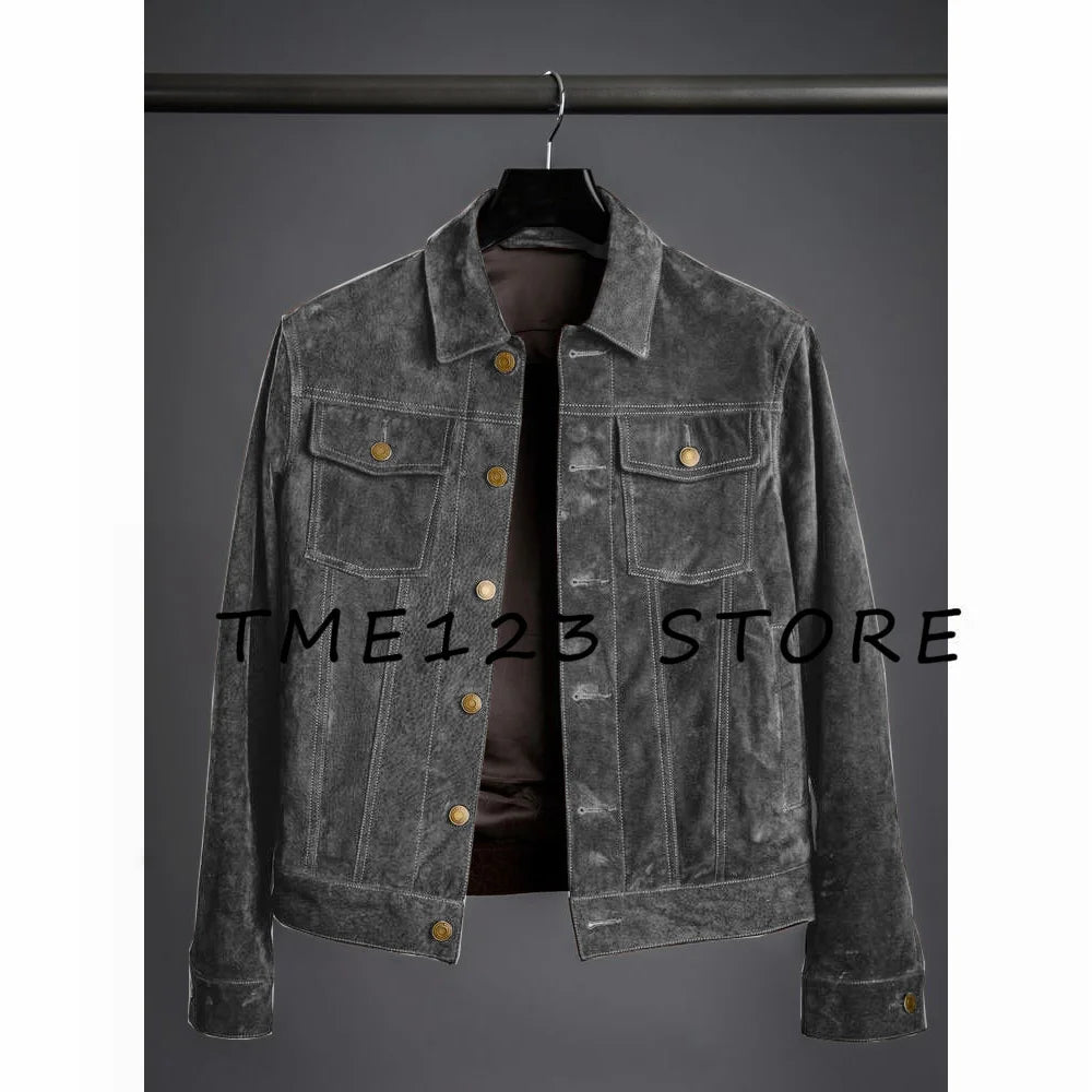 Jackets Man  New Suede Men's Jacket High Quality Simple Jacket Korean Reviews Many Coat Mens Clothing Coats