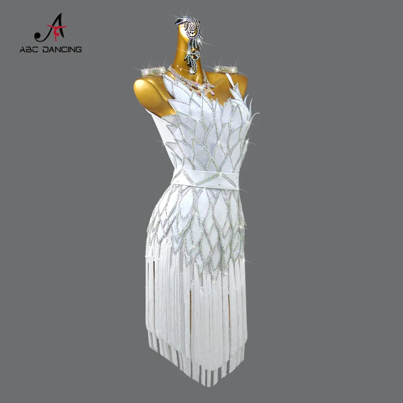 Womens Ballroom Dance Dress Dancewear Elegant Party Clothing 2025 Adult Costume Female Prom Fringed Skirt Girls Samba Stage Suit