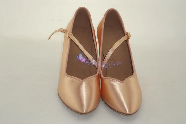Sneakers Latin Dance Shoes Brand Women High Quality Satin Ladies Aerobics Girl Buckle Dancing SALSA BDD 138 Cowhide Sole White