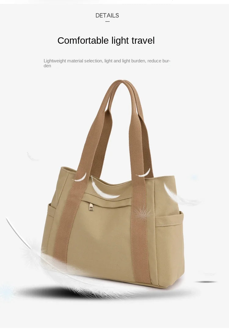 Women's handbag Fashionable Women's Canvas Top-Handle Bag for Daily Commuting and College Style Student Outfit Shoulder Bag