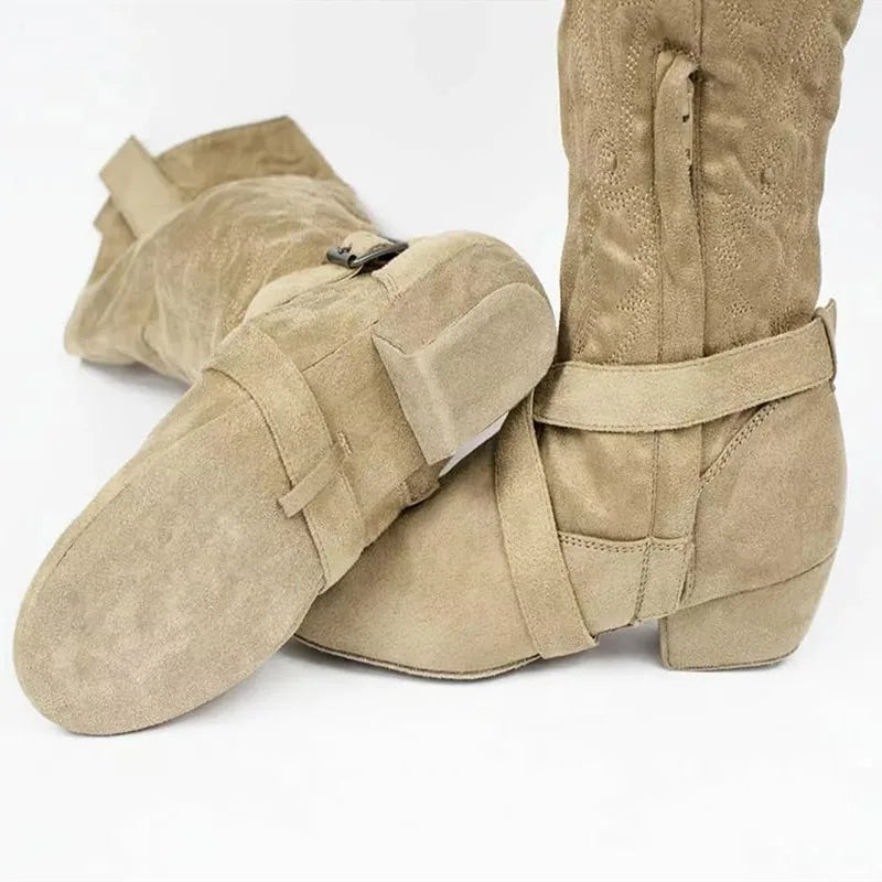 Practice New Latin Dance Boots Brown Plating Soft Latin Salsa Ballroom Party Dancing Shoes Comfortable Sport Dance Boots Shoes