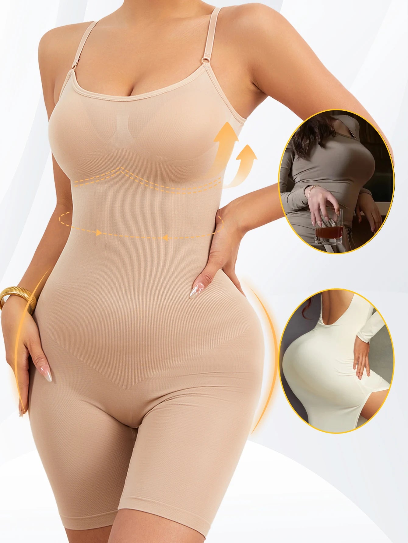 Bodysuit for Women Tummy Control Shapewear Seamless High Waist Flat Belly Belt Stretch Shapewear Body Shaper