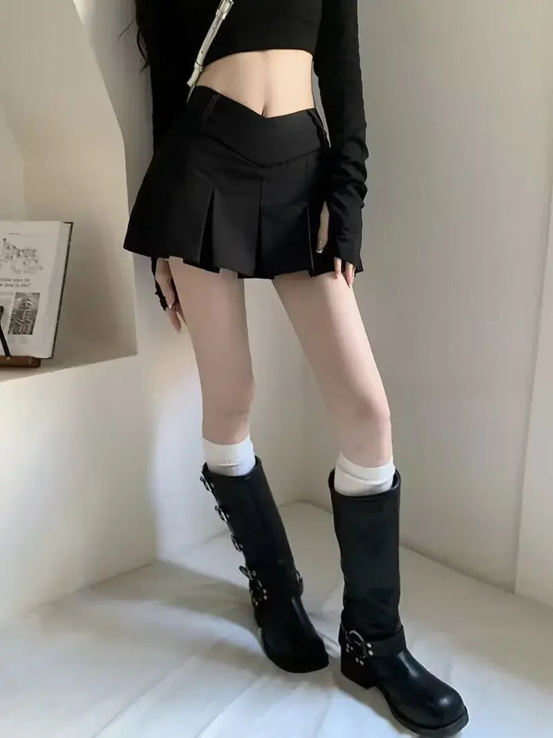 Skirts New Style Fashion Summer Sexy Retro V Waist Casual Outfits Ladies Streetwear Female Girls Women Mini Short Pleated Skirts